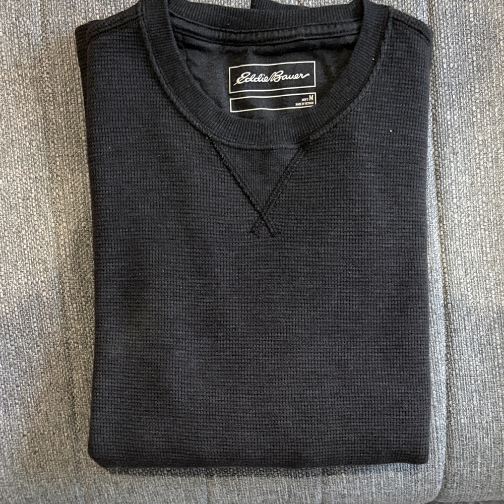 Eddie Bauer Men's Classic Black Crewneck Shirt